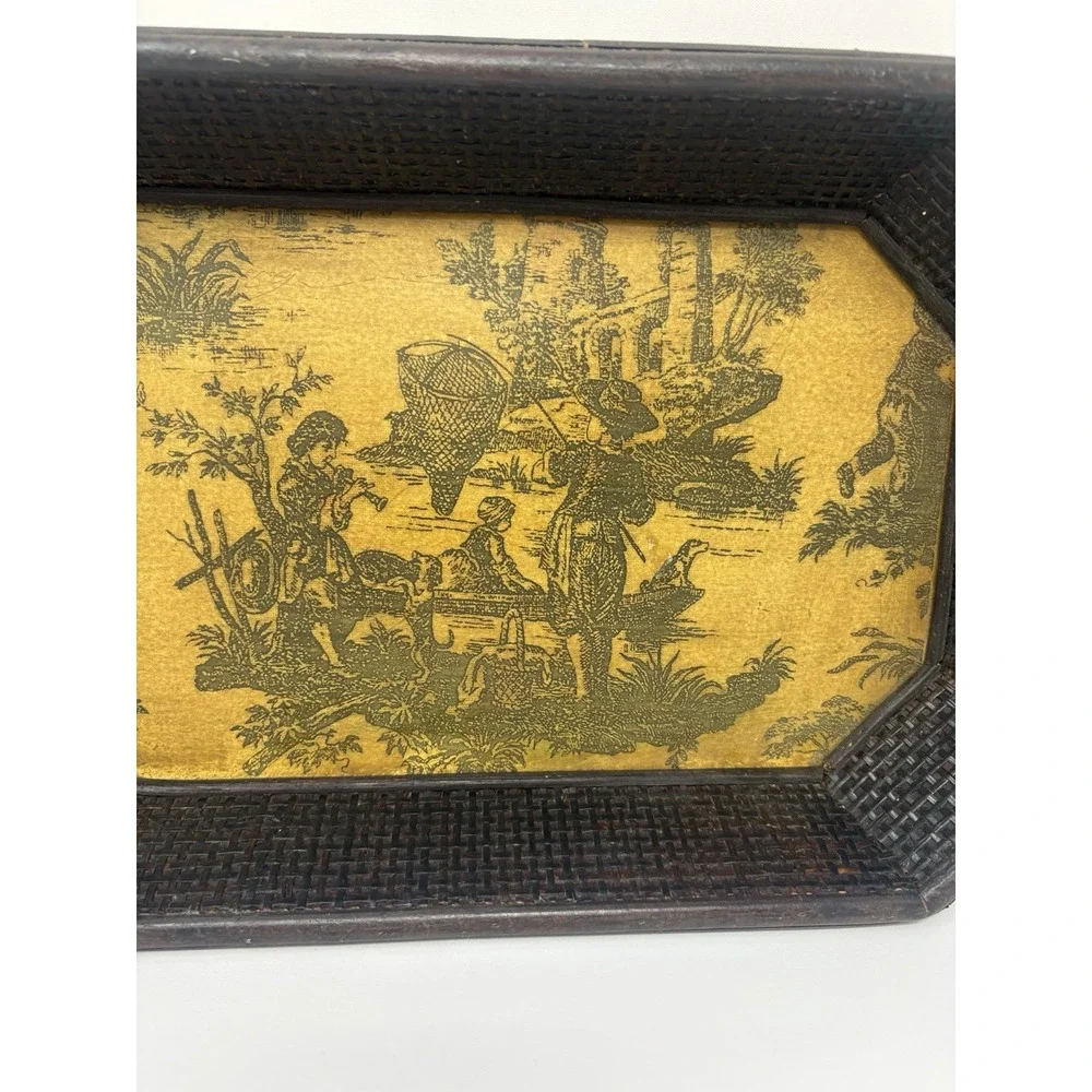 Woven Wicker Tray Decor MCM 16